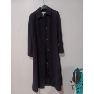 Preston & York Wool And Cashmere Overcoat Black Pockets USA size 8